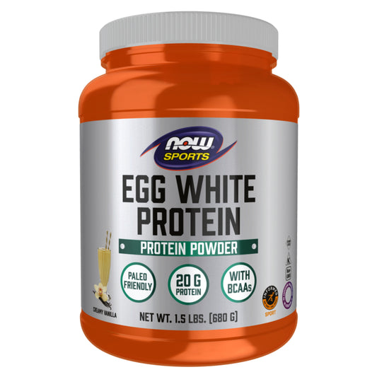 Now Sports Egg White Protein Creamy Vanilla Powder 1.5lbs