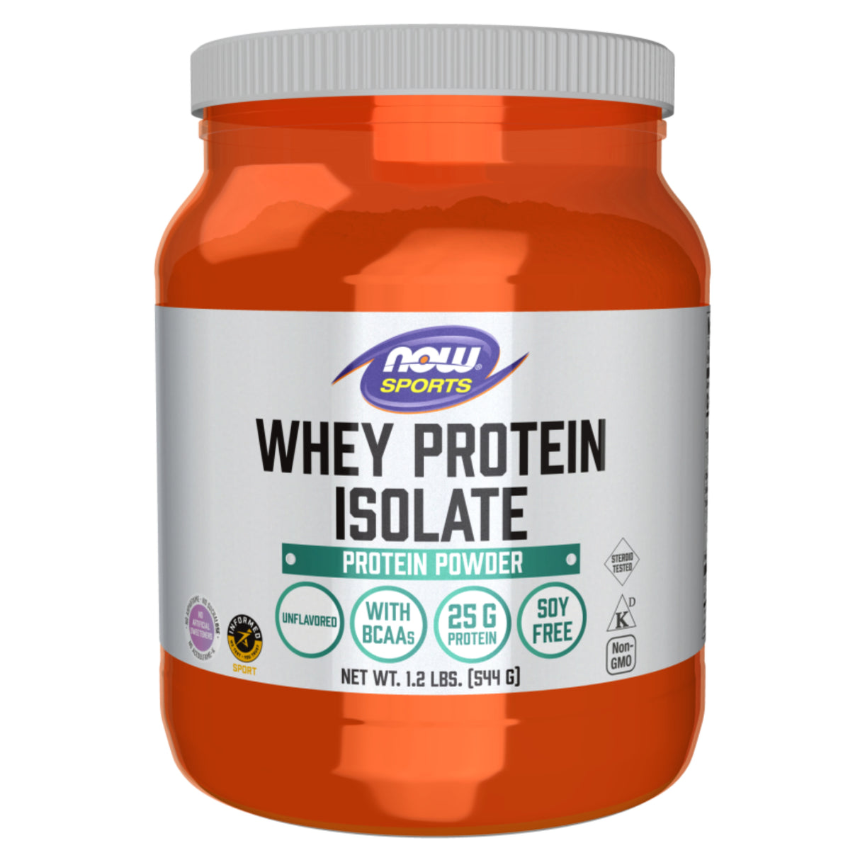 Now Sports Whey Protein Isolate Unflavored Powder 1.2lbs