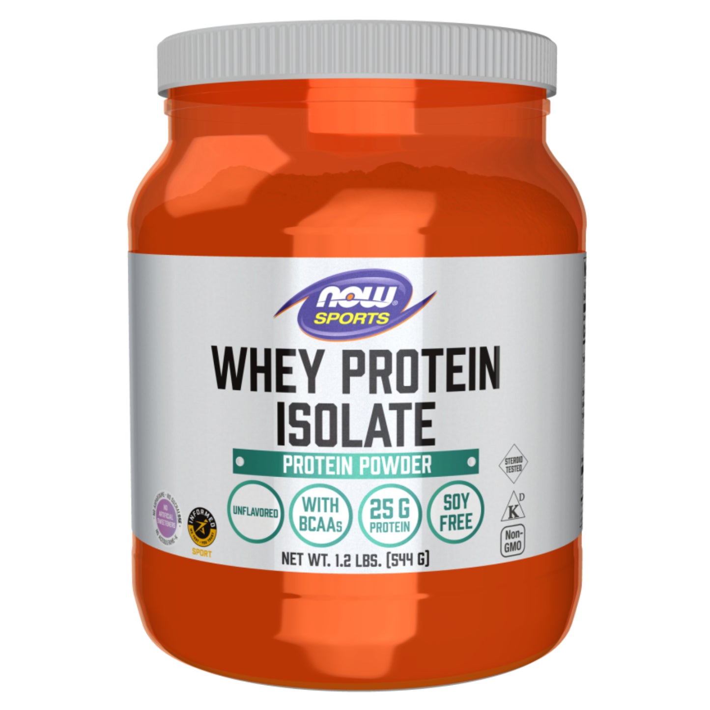 Now Sports Whey Protein Isolate Unflavored Powder 1.2lbs