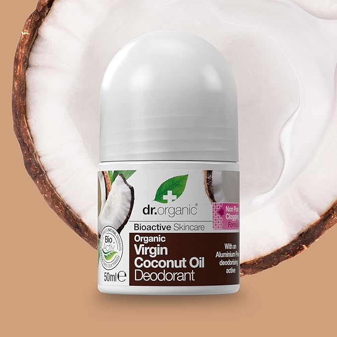 Dr Organic, Organic Virgin Coconut Oil Deodorant, Natural, Vegan, Cruelty Free, Paraben & Sls Free, Aluminium Free, For Women & Men, 50Ml