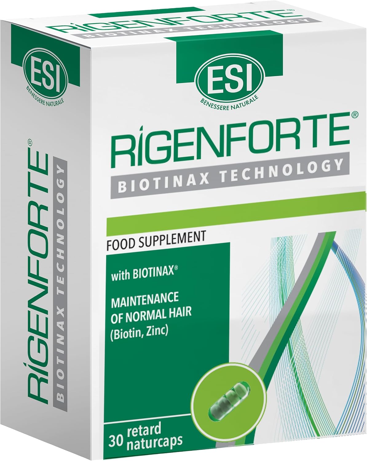 Rigenforte Hair Supplement, 30 Naturcaps- Biotinax Formula