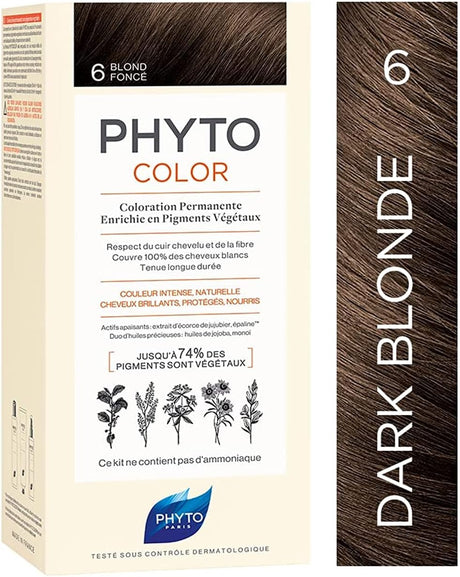 Phyto Phytocolor Permanent Natural Hair Color - 6 Dark Blond Cream