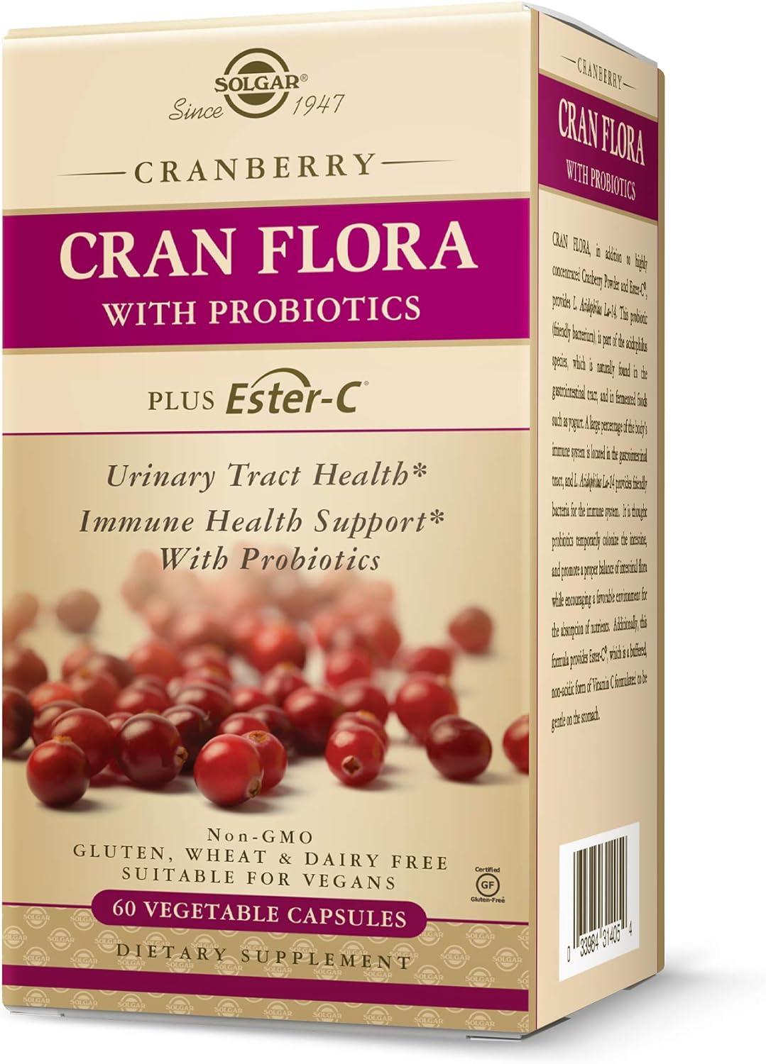 Solgar Cran Flora with Probiotics Plus Ester-c Vegi - 60 Caps