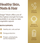 Solgar Biotin 10,000 Mcg, 60 Vegetable Capsules