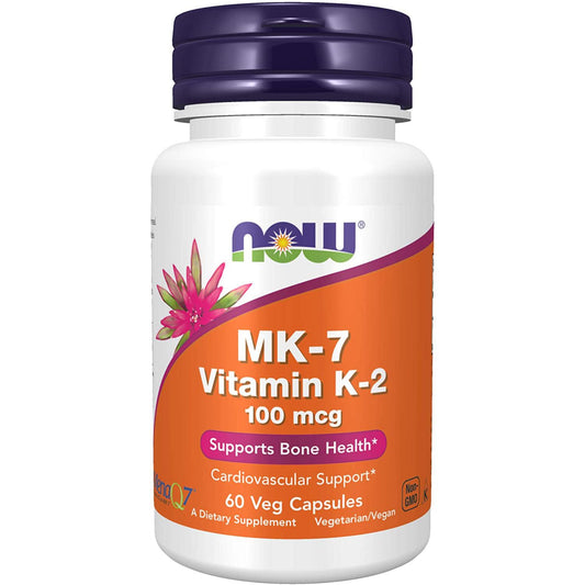 Now Foods MK-7، فيتامين K-2، 100 ميكروجرام، 60 كبسولة نباتية