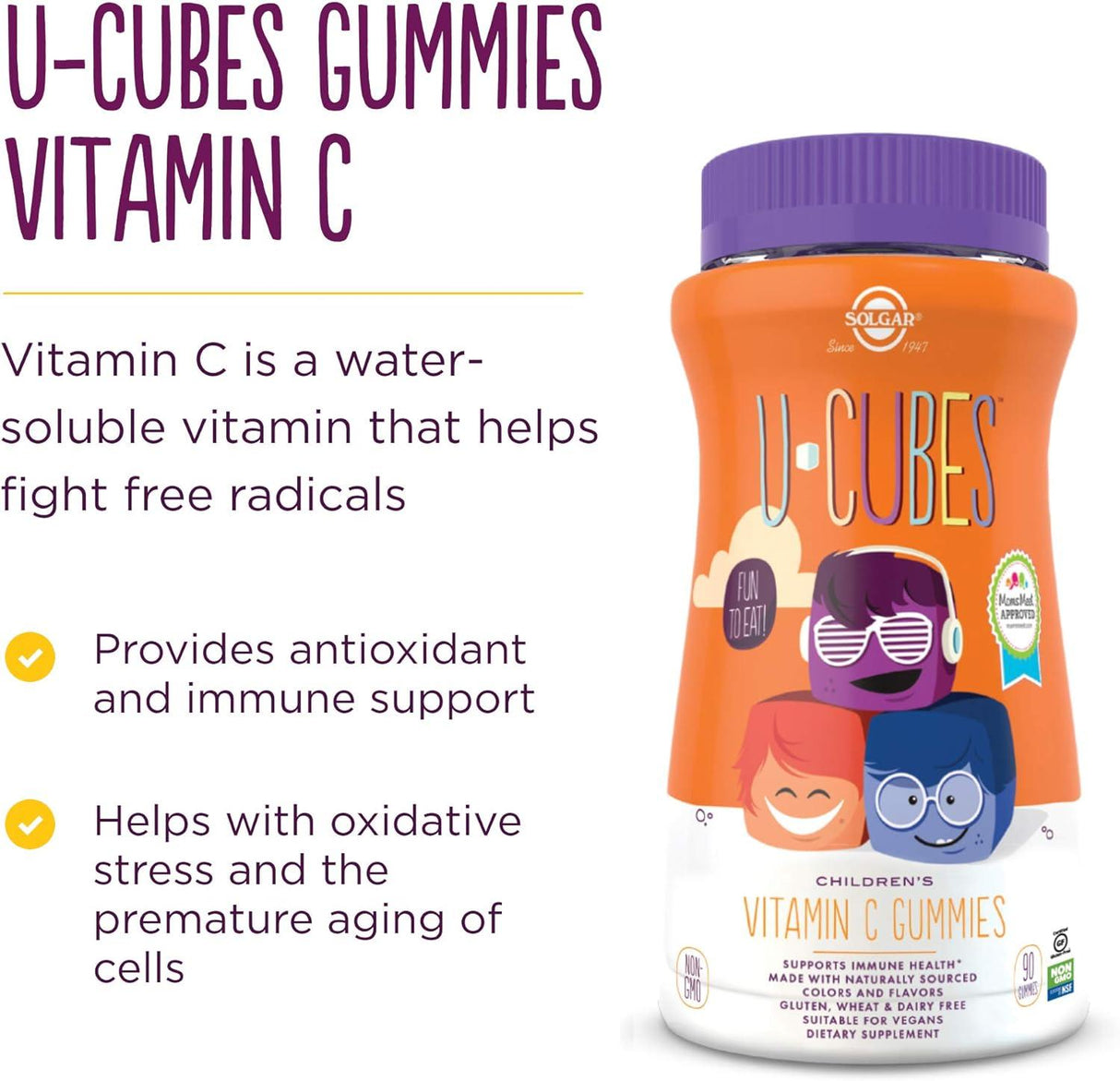 Solgar U-Cubes Children's Vitamin C, 90 Gummies