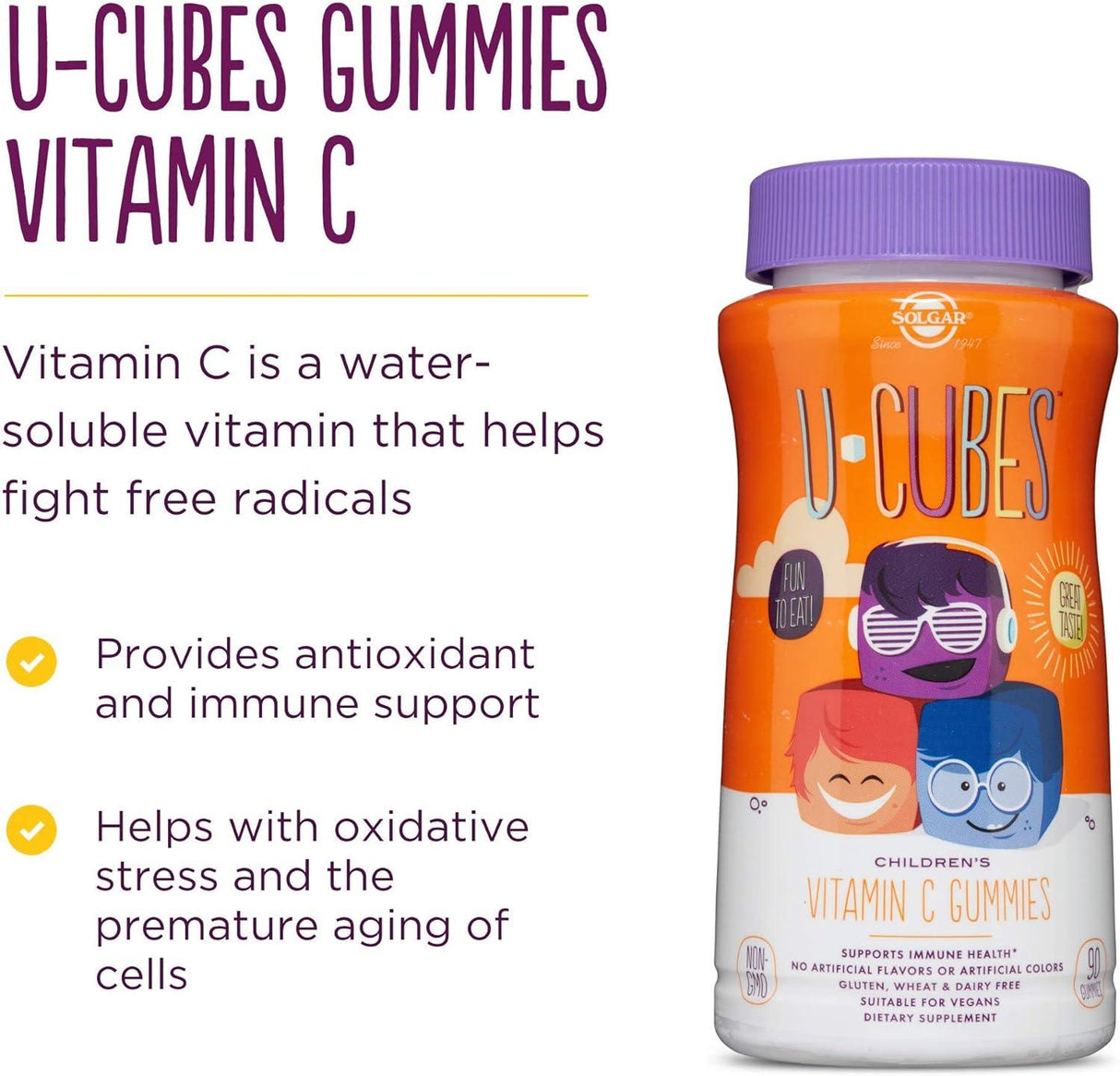 Solgar U-Cubes Children's Vitamin C, 90 Gummies