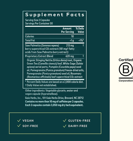 Gaia Herbs Prostate Health - 60 Capsules