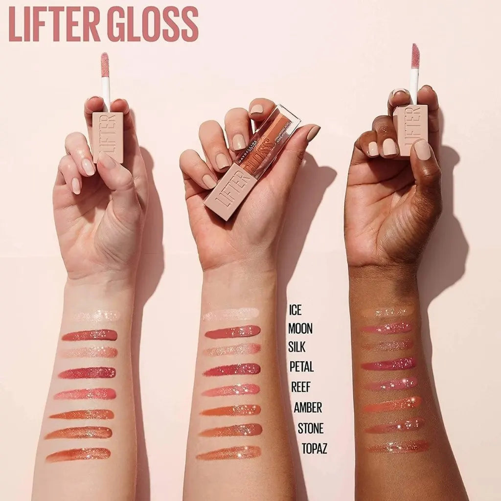 Maybelline New York Lifter Gloss, Lip Gloss With Hyaluronic Acid, 008 Stone Maybelline