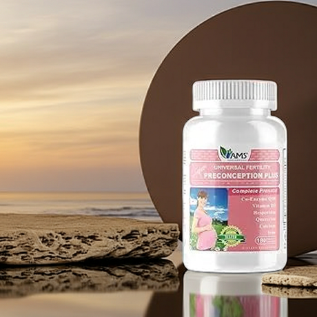 AMS Preconception Plus Vegetable Capsules, Prenatal Support, Conception And Fertility Supplement, Pack of 180's