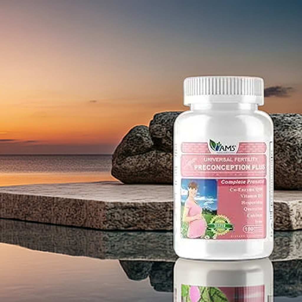 AMS Preconception Plus Vegetable Capsules, Prenatal Support, Conception And Fertility Supplement, Pack of 180's