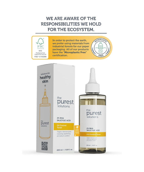 The Purest Solutions 2% BHA Salicylic Acid Oil Control Facial Toner 200ml
