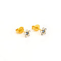 Sensitive Sterilized Daisy Cubic Zirconia  Fashion Studs - April Crystal/September Sapphire - Stainless Steel STUDEX