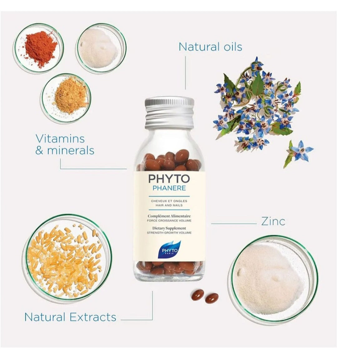 Phyto Phytophanere Hair & Nail Supplement Capsules, Pack of 120's