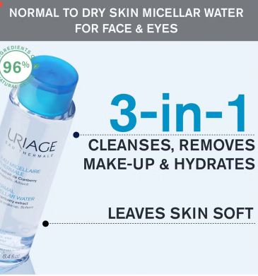 Uriage Thermal Micellar Water With Cranberry Extract For Normal To Dry Skin 250ml Uriage
