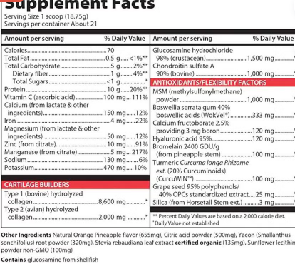 Vibrant Health Joint Vibrance 10600mg Collagen Powder For Joint Support - Orange Pineapple Flavored, 21 Servings vibrant health