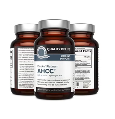 Quality of Life, Kinoko® Platinum AHCC® with Acylated Alpha-Glucans, 60 Vegicaps Quality of Life