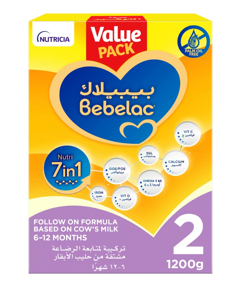 Bebelac Nutri 7 In 1 Palm Oil Free 2 Follow On Formula 1200g