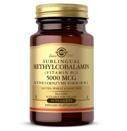 Solgar Methylcobalamin Vitamin B12 5000 mcg 30 Nuggets Solgar