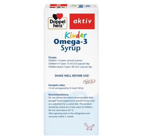 Doppelherz aktiv Kinder Omega-3 Syrup For Children's Cognitive Development 250ml