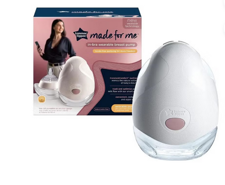 Tommee Tippee Made For Me In-Bra Wearable Electric Breast Pump Single- White/Pink