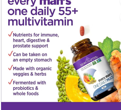 New Chapter Every Man's One Daily 55+ Multivitamin Tablets, Pack of 72's