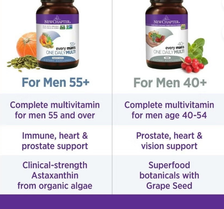 New Chapter Every Man's One Daily 55+ Multivitamin Tablets, Pack of 72's
