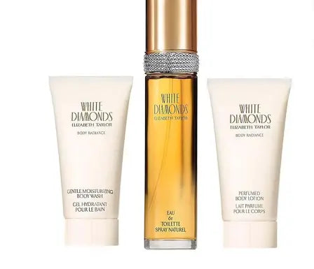 Elizabeth Taylor White Diamonds Gift Set For Women - Pack of White Diamonds EDP 100ml + Body Wash 100ml + Perfumed Body Lotion 100ml Elizabeth Taylor