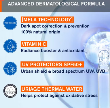 Uriage Depiderm SPF50+ Anti-Brown Spot Daytime Care Cream For All Skin Types 30ml