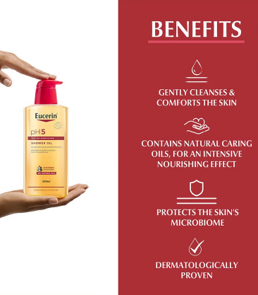 Eucerin pH5 Skin Protection Moisturizing Shower Oil For Very Dry & Sensitive Skin 400ml Eucerin