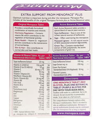 Vitabiotics Menopace Plus Tabletten zur Unterstützung während und nach der Menopause, Packung mit 56 Stück 