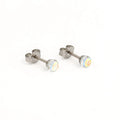 Tiny Tips AB Crystal Ball Studs - Stainless Steel STUDEX