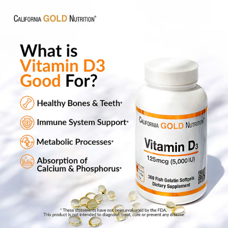 Vitamin D3 125 Mcg Dietary Supplement - 90 Softgels (5,000 Iu)