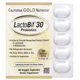 California Gold Nutrition Lactobif Probiotics 30 Billion CFU Diatery Supplement - 60 Veg Capsules