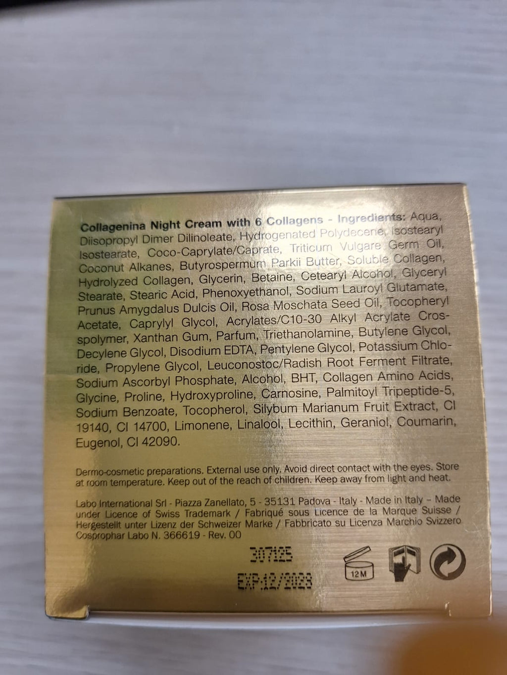 Labo Collagenina Grade 3 Night Cream, Plumping & Firming Treatment With 6 Collagens 50ml Labo