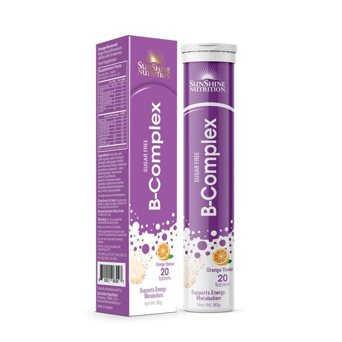 Sunshine Nutrition B-Complex Sugar Free Orange Flavor Effervescent Tab