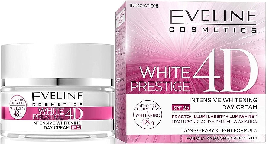 Eveline Cosmetics White Prestige 4D Whitening Day Cream, Skin Care 50ml