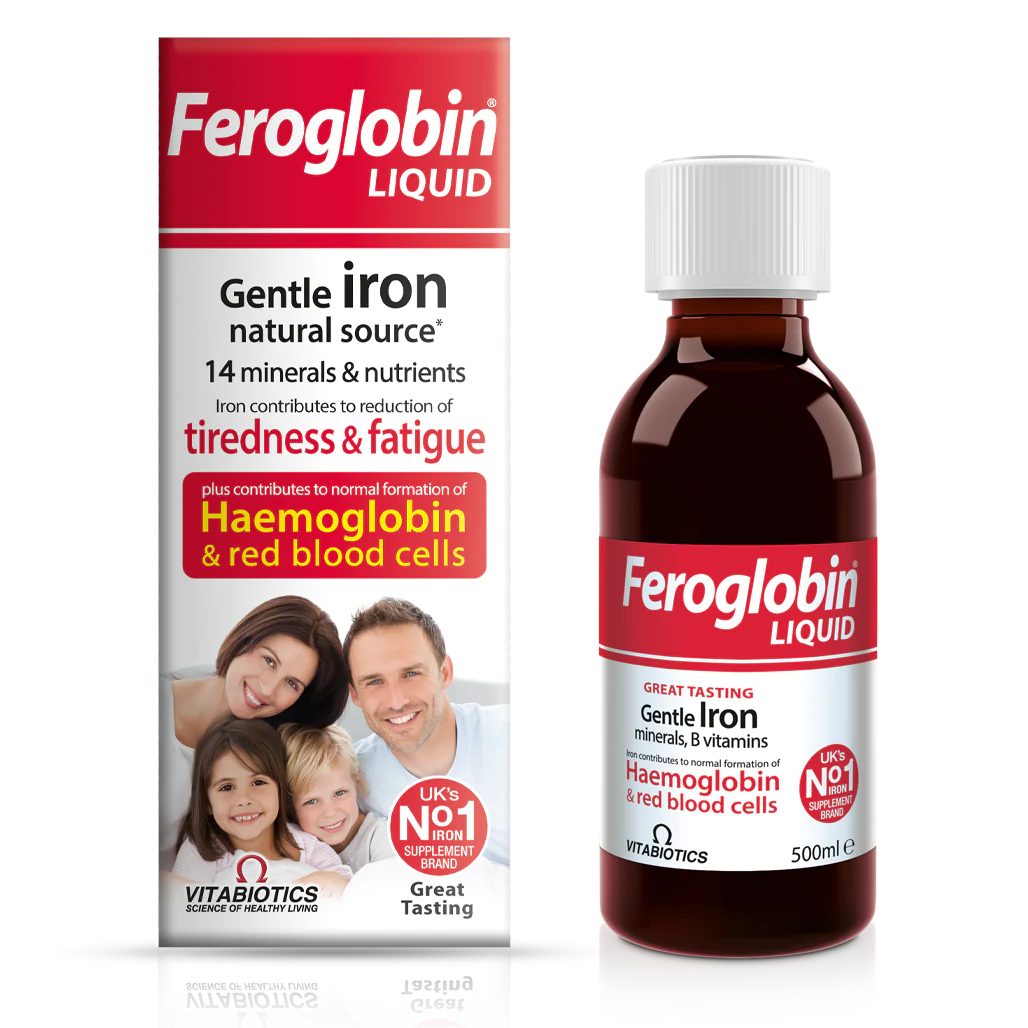 فيتابيوتيكس فيروجلوبين ب12 حديد سائل، منشط لبناء الدم مع مركب معدني وفيتامين ب 200 مل