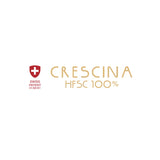 Gold text ’CRESCINA HFSC 100%’ with a red Swiss cross logo.