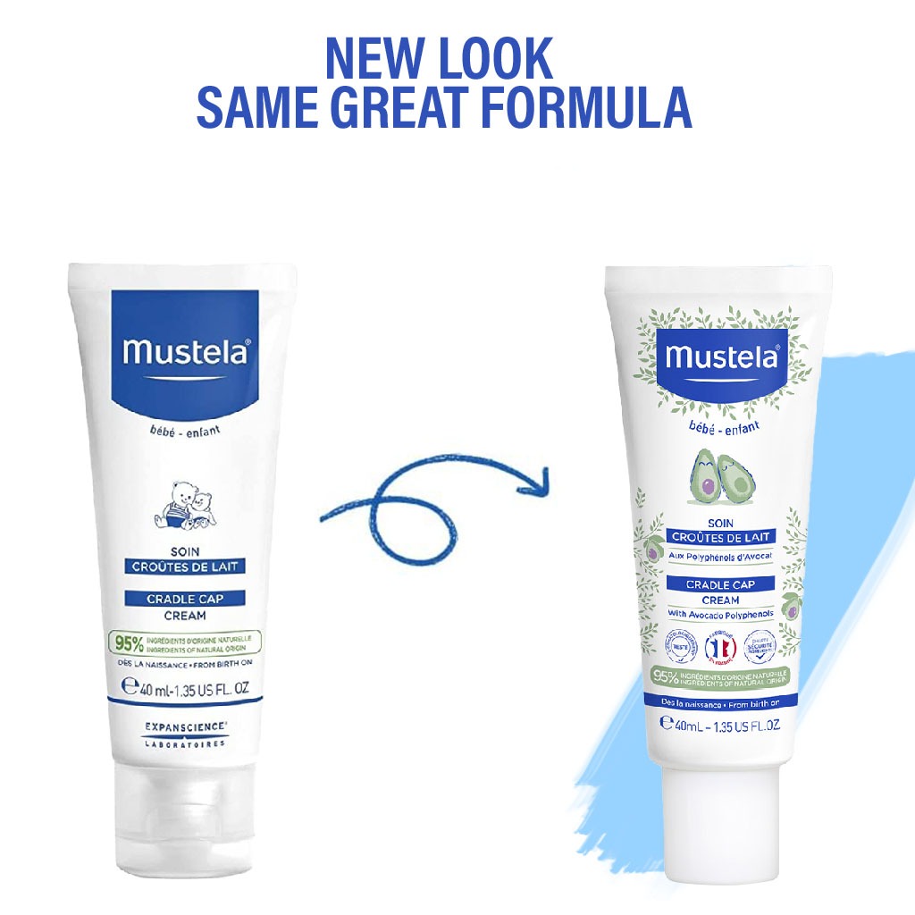 Mustela Baby Cradle Cap Cream For Newborns, Fragrance-Free 40ml