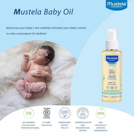 Mustela Baby Massage Oil with Avocado 100 mL