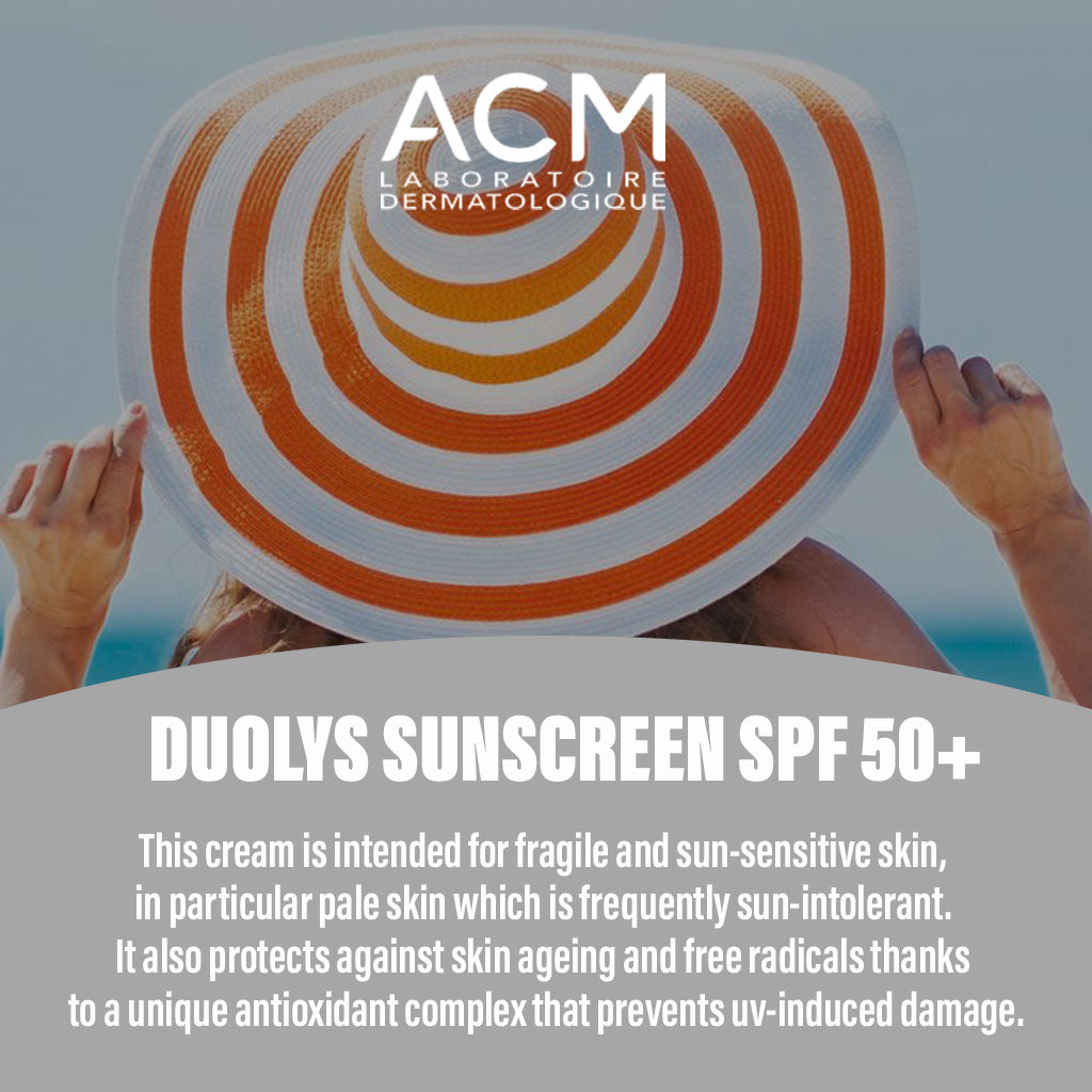 واقي شمسي للوجه مضاد للشيخوخة من ACM Duolys SPF50+ مع حماية من الأشعة فوق البنفسجية الطويلة والمتوسطة 50 مل