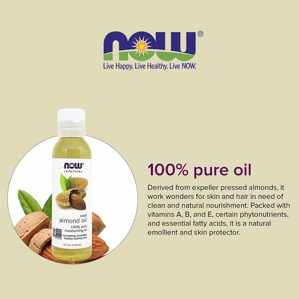 Now Solutions 100% Pure Sweet Almond Moisturizing Oil 118ml