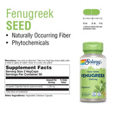 Solaray True Herbs Fenugreek 1240mg Vegetarian Capsule For Digestive Support, Pack of 100's