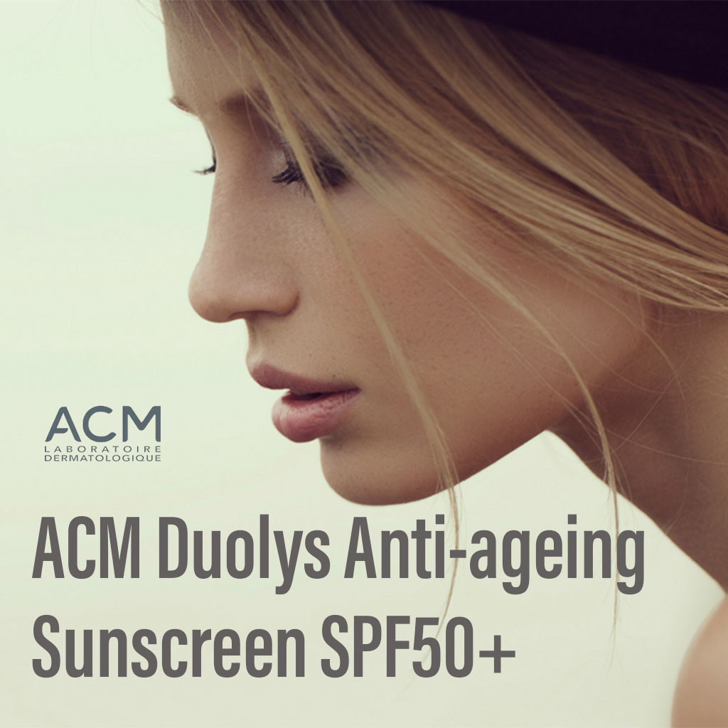 واقي شمسي للوجه مضاد للشيخوخة من ACM Duolys SPF50+ مع حماية من الأشعة فوق البنفسجية الطويلة والمتوسطة 50 مل