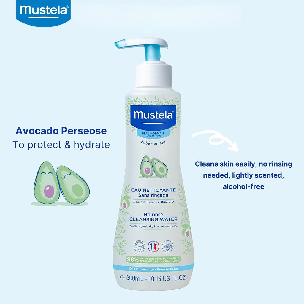 Mustela Baby No-Rinse Cleansing Water For Face & Diaper Area 300ml