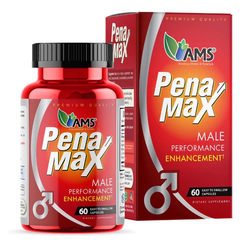 كبسولات تحسين الأداء للرجال من AMS PenaMax تحتوي على 60 كبسولة
