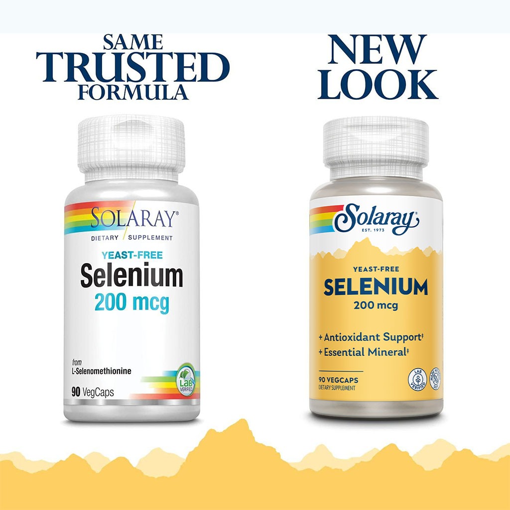 Solaray Selenium 200 mcg VegCapsules For Immune Support & Thyroid Function 90’s