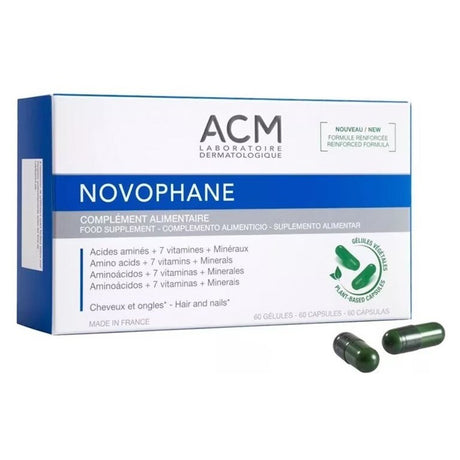 ACM Novophane Capsules, Food Supplement For Hair & Nail Growth, Pack of 60's