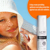 واقي شمسي للوجه مضاد للشيخوخة من ACM Duolys SPF50+ مع حماية من الأشعة فوق البنفسجية الطويلة والمتوسطة 50 مل